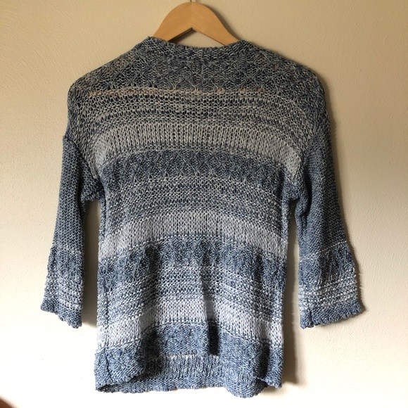 Closet closing, make offer! John + Jenn Loose Knit Blue Striped Sweater XS - Picture 5 of 6